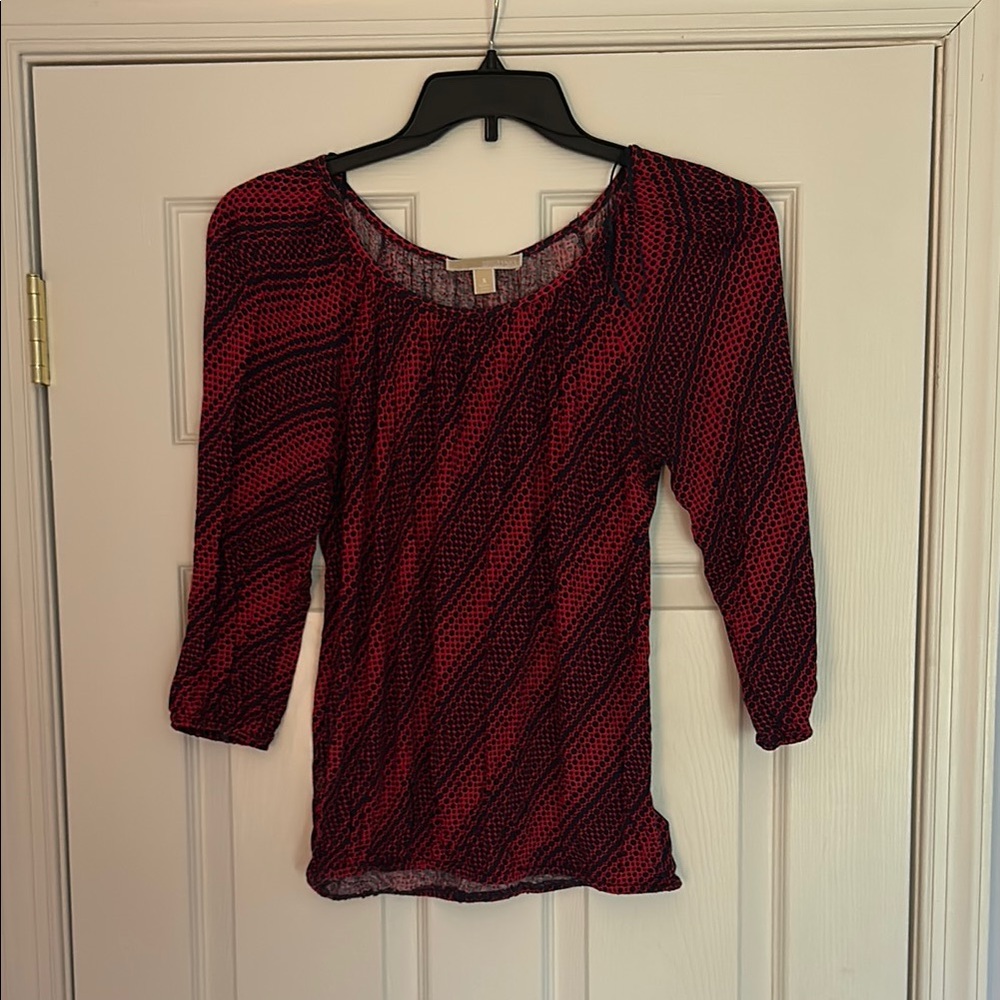 Michael Kors Red and Black Blouse